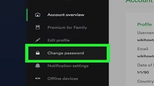 C&oacute;mo cambiar la contrase&ntilde;a de spotify apk